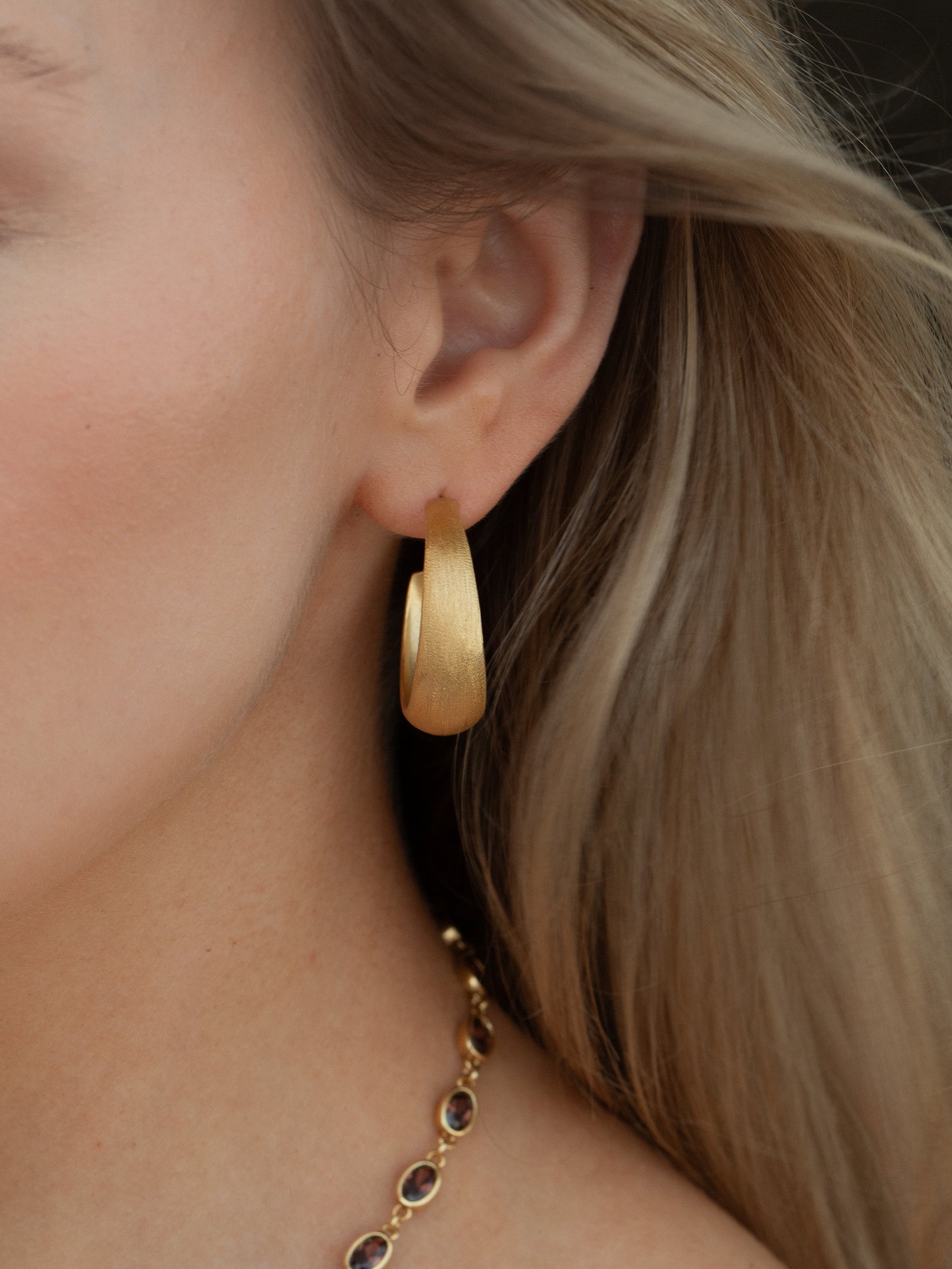 Sage Hoops Earrings by Felicia Wedin 18k gold plated brass 