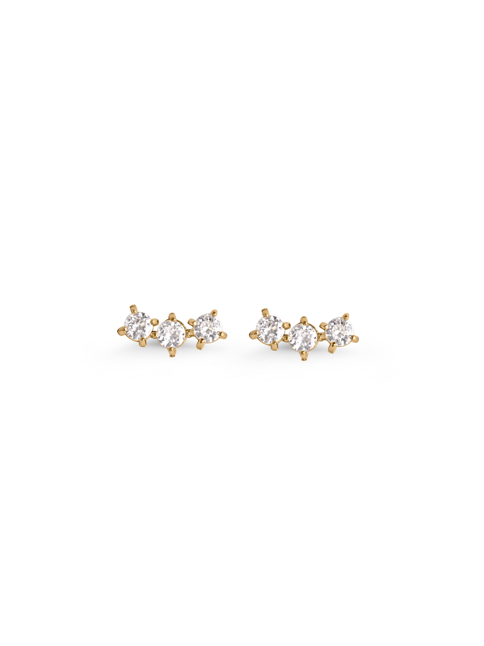 sage stud Waterproof 18k gold PVD plated steel 