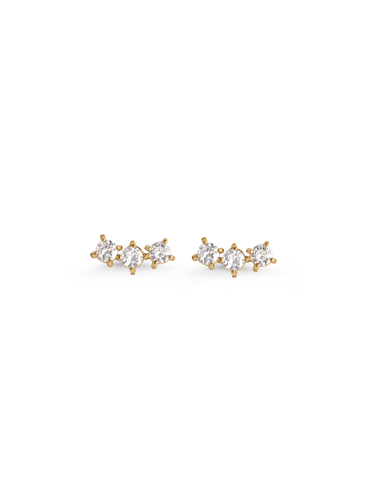 sage stud Waterproof 18k gold PVD plated steel 