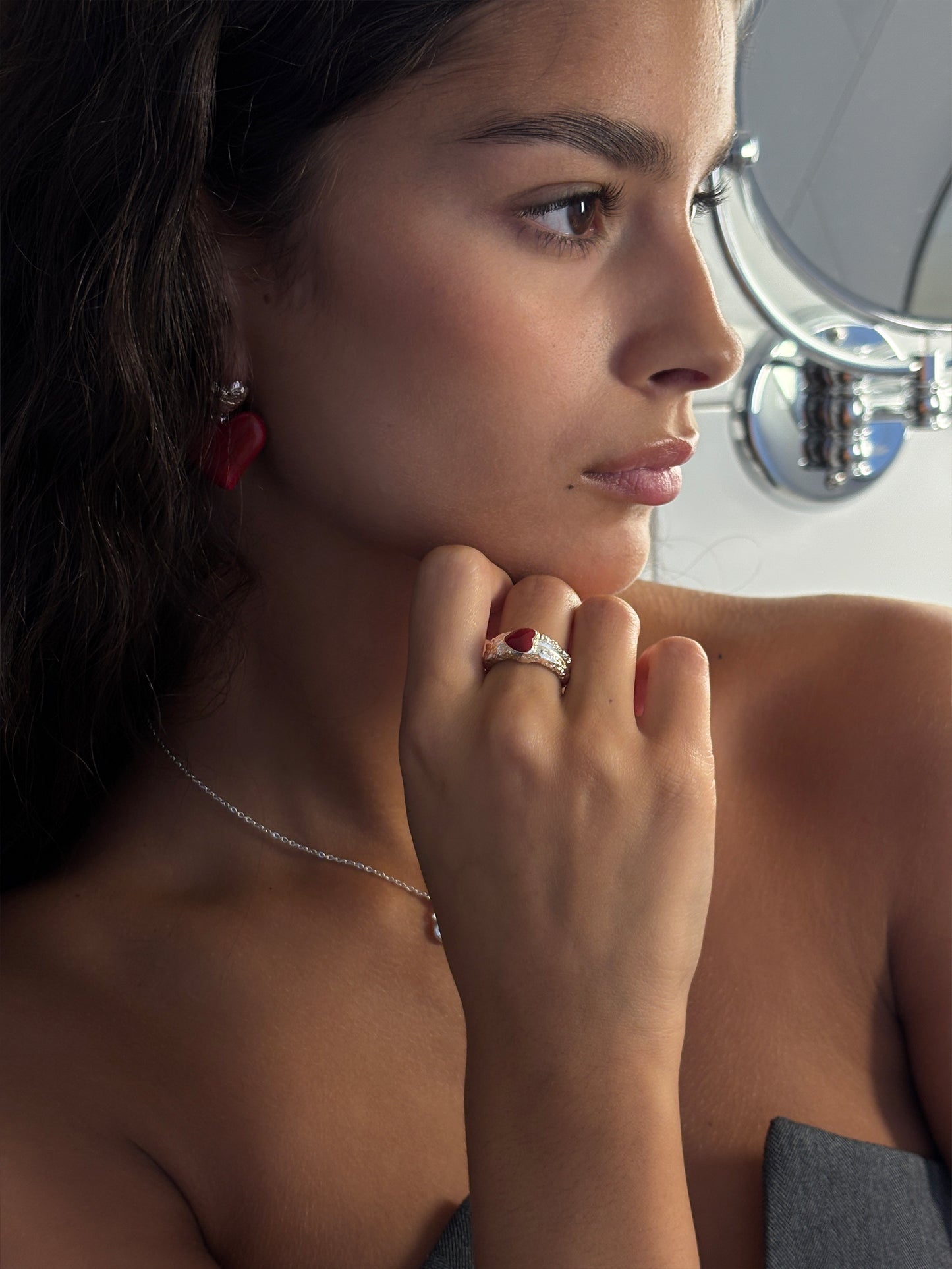 Scarlet Heart Ring Silver