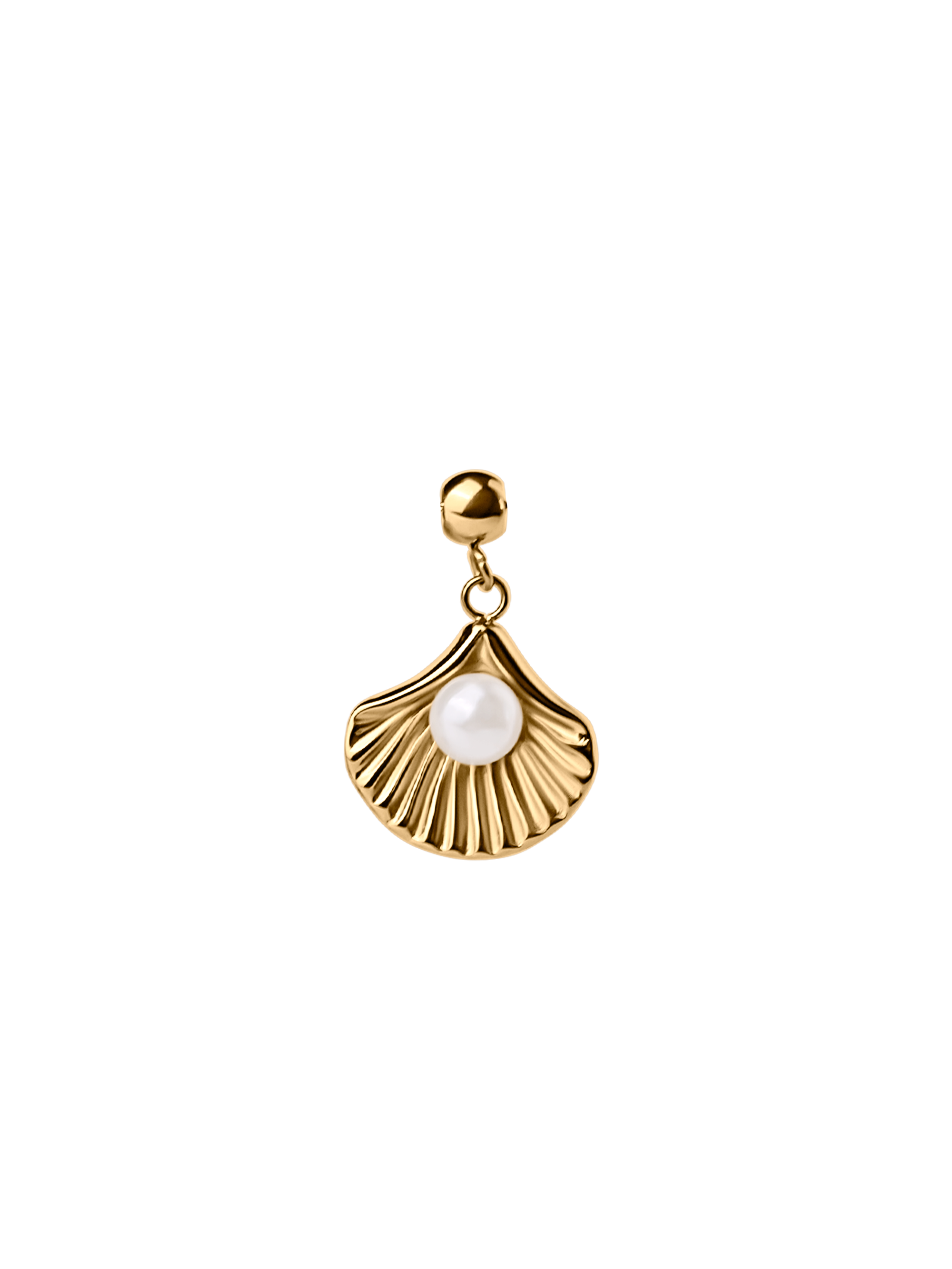 seashell charm waterproof 18k gold PVD plating, freshwater pearls
