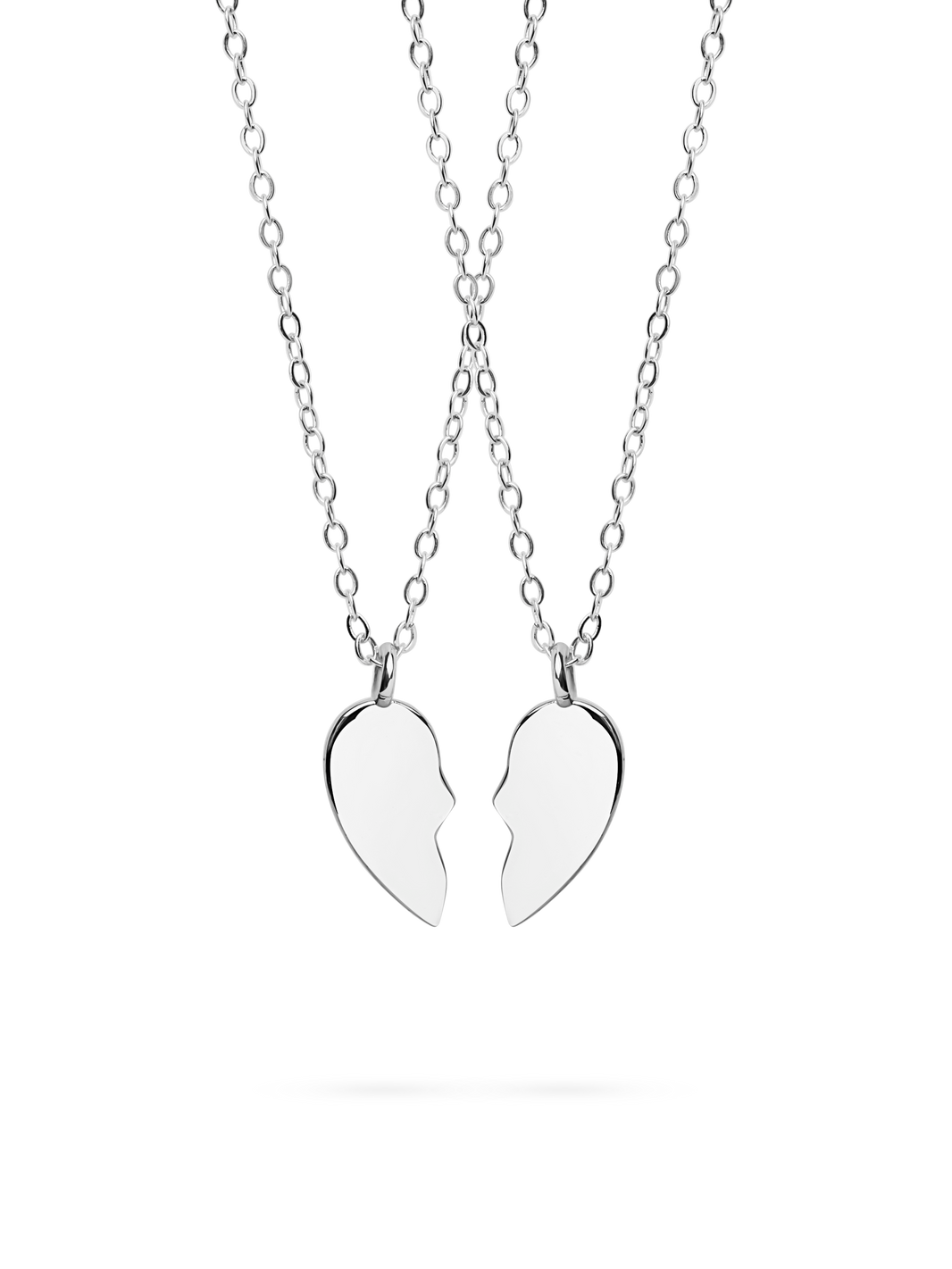 shared heart necklace 925 sterling silver