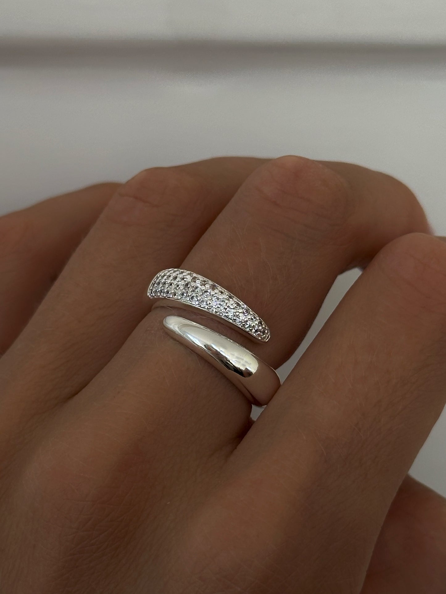 Duo Zirconia Ring Silver