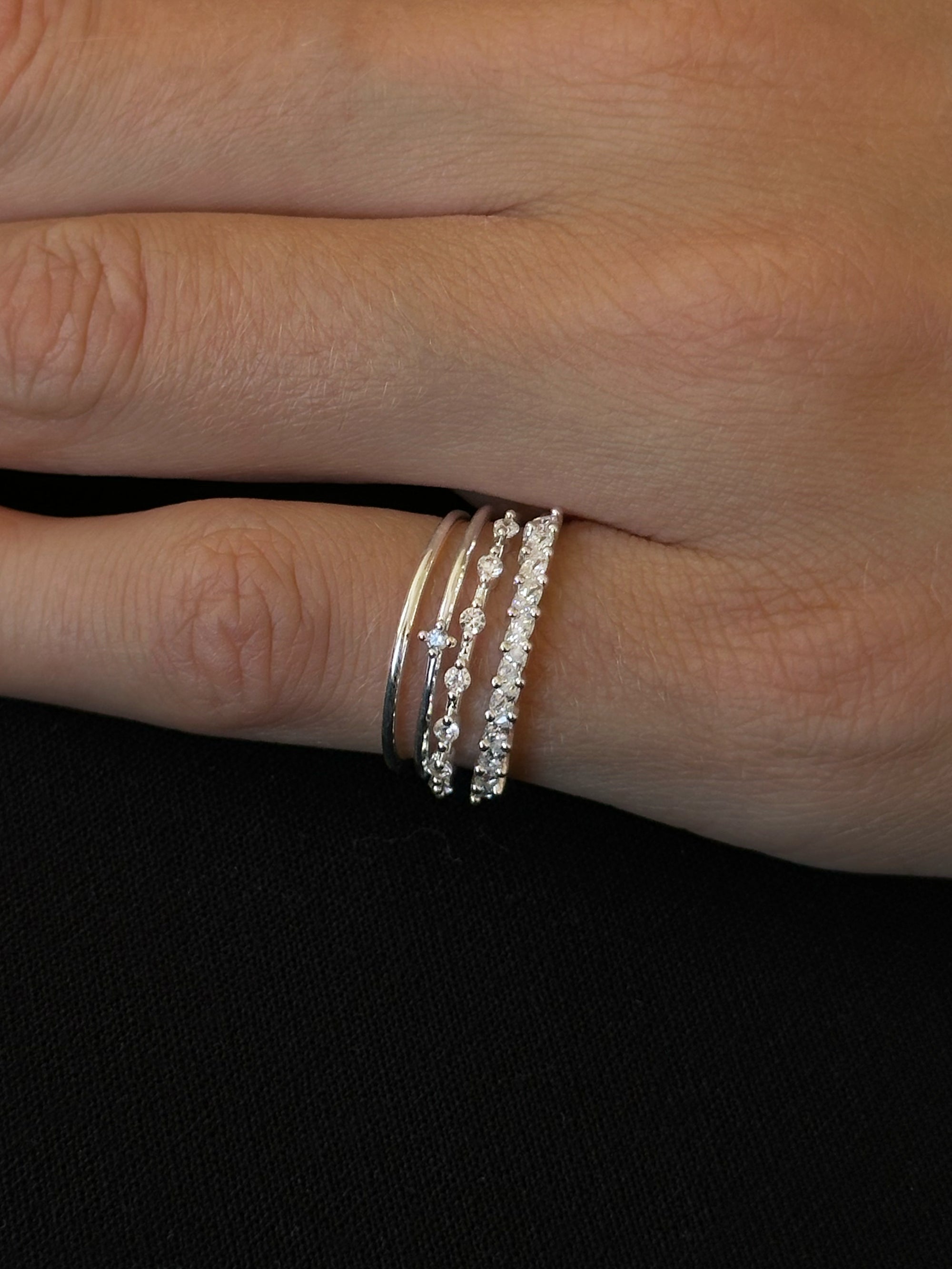 stacker ring 925 silver plated brass