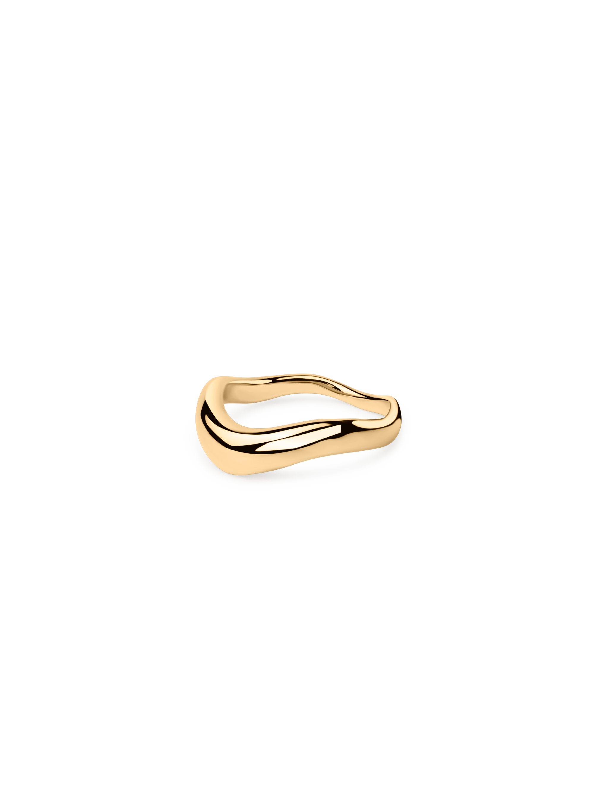 sleek waver ring 18k gold plated brass