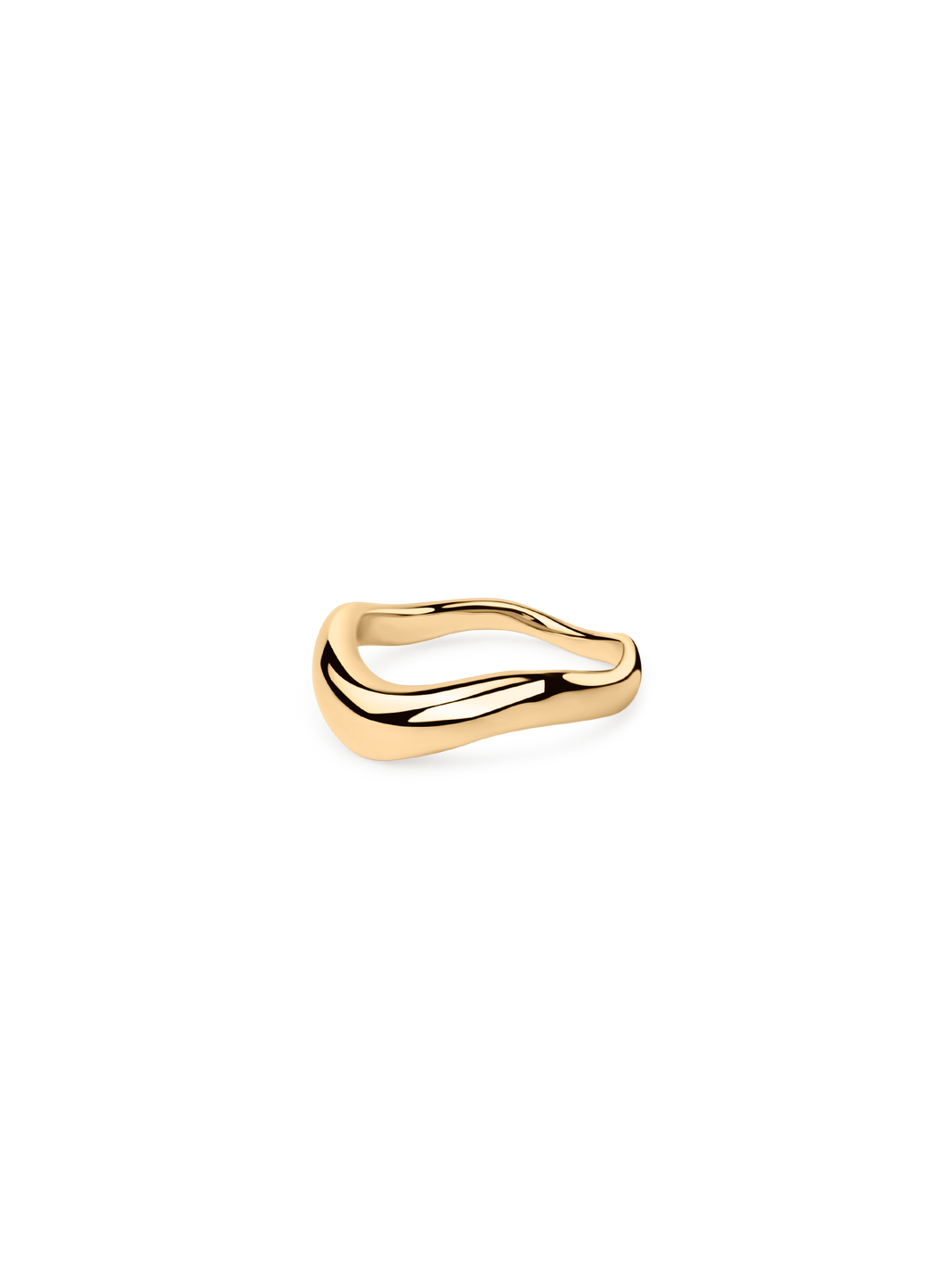 sleek waver ring 18k gold plated brass
