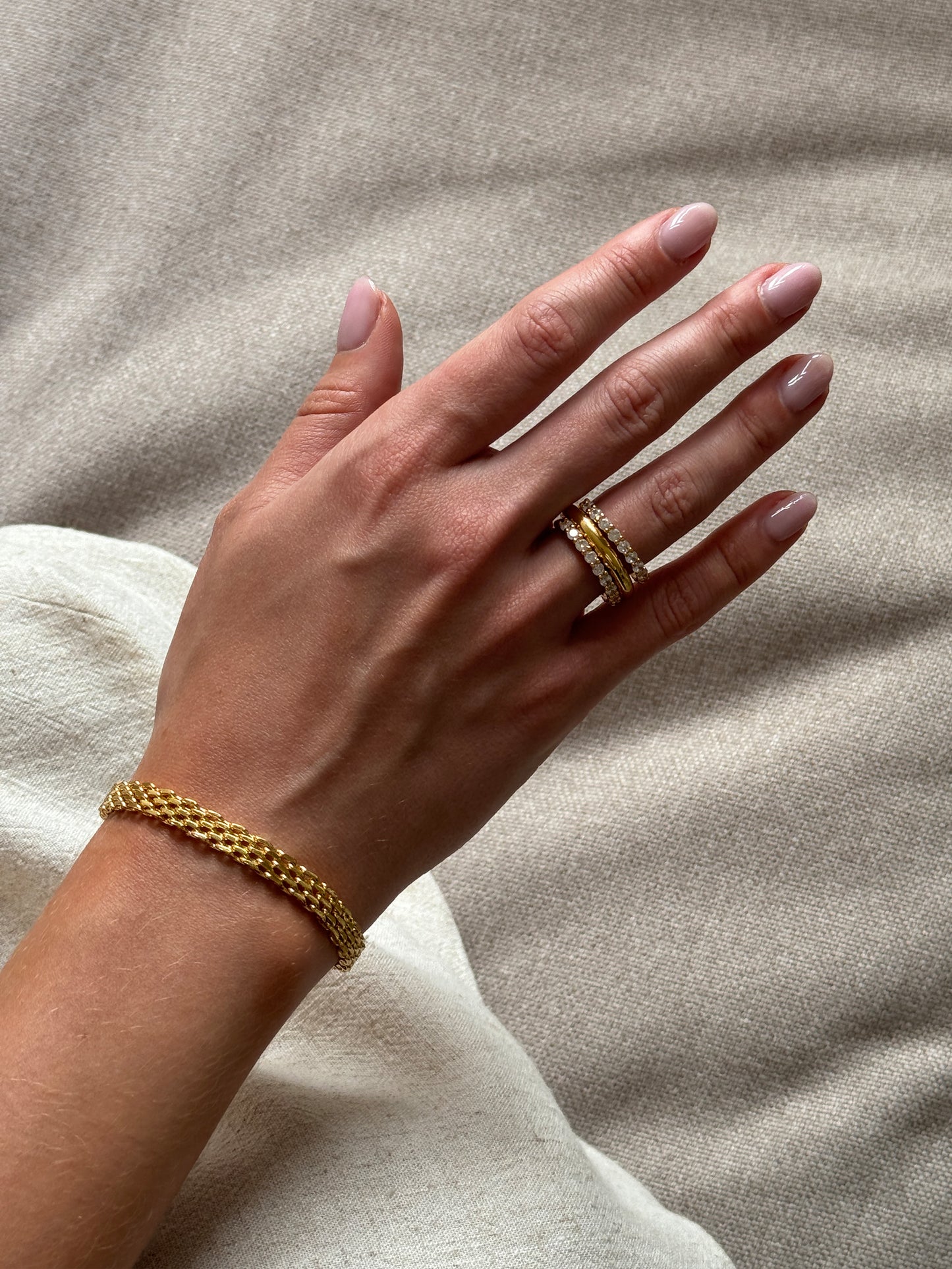 smooth ring made in 18k gold plated brass