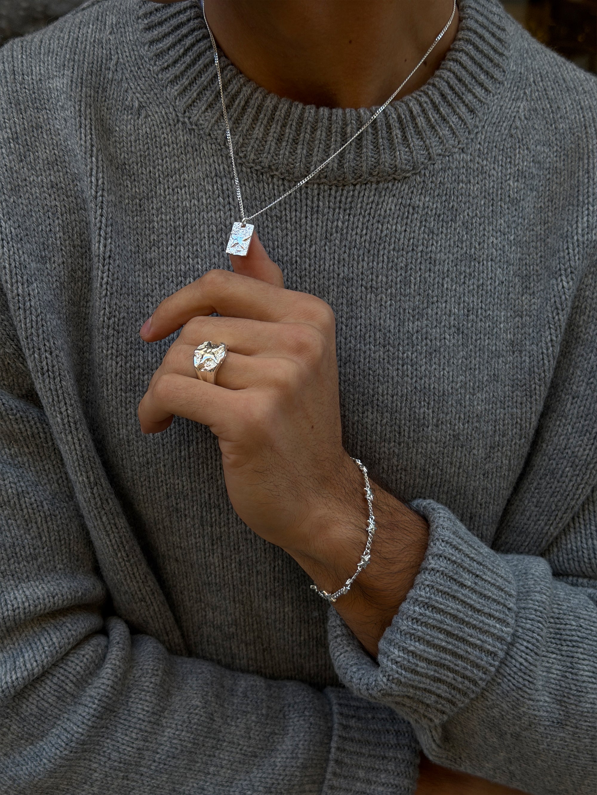ludwig blomqvist star ring, star bracelet, star necklace 925 silver plated stainless steel
