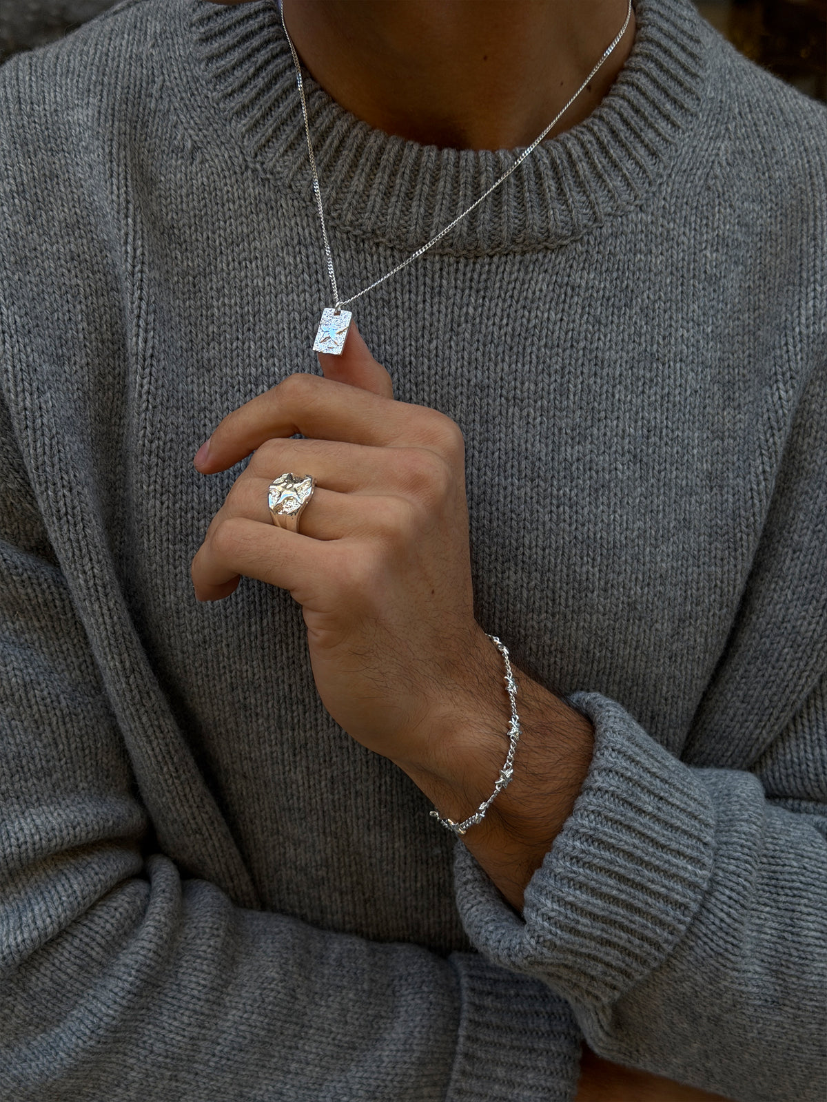 ludwig blomqvist star ring, star bracelet, star necklace 925 silver plated stainless steel