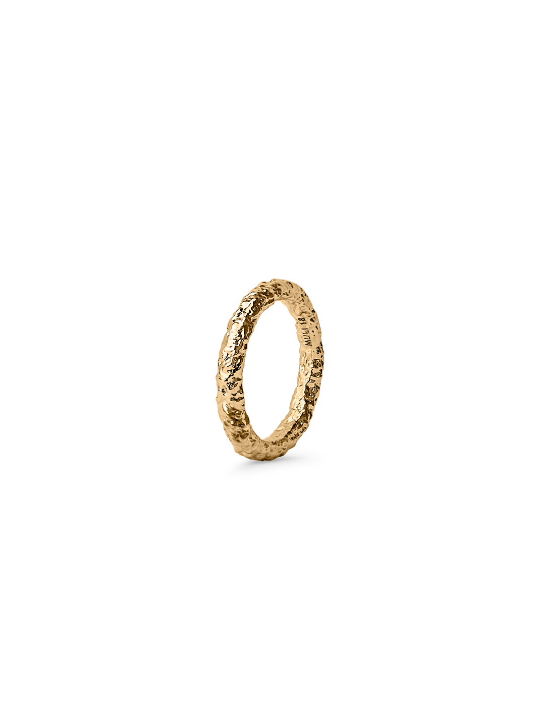 textured ring 18k gold plated brass