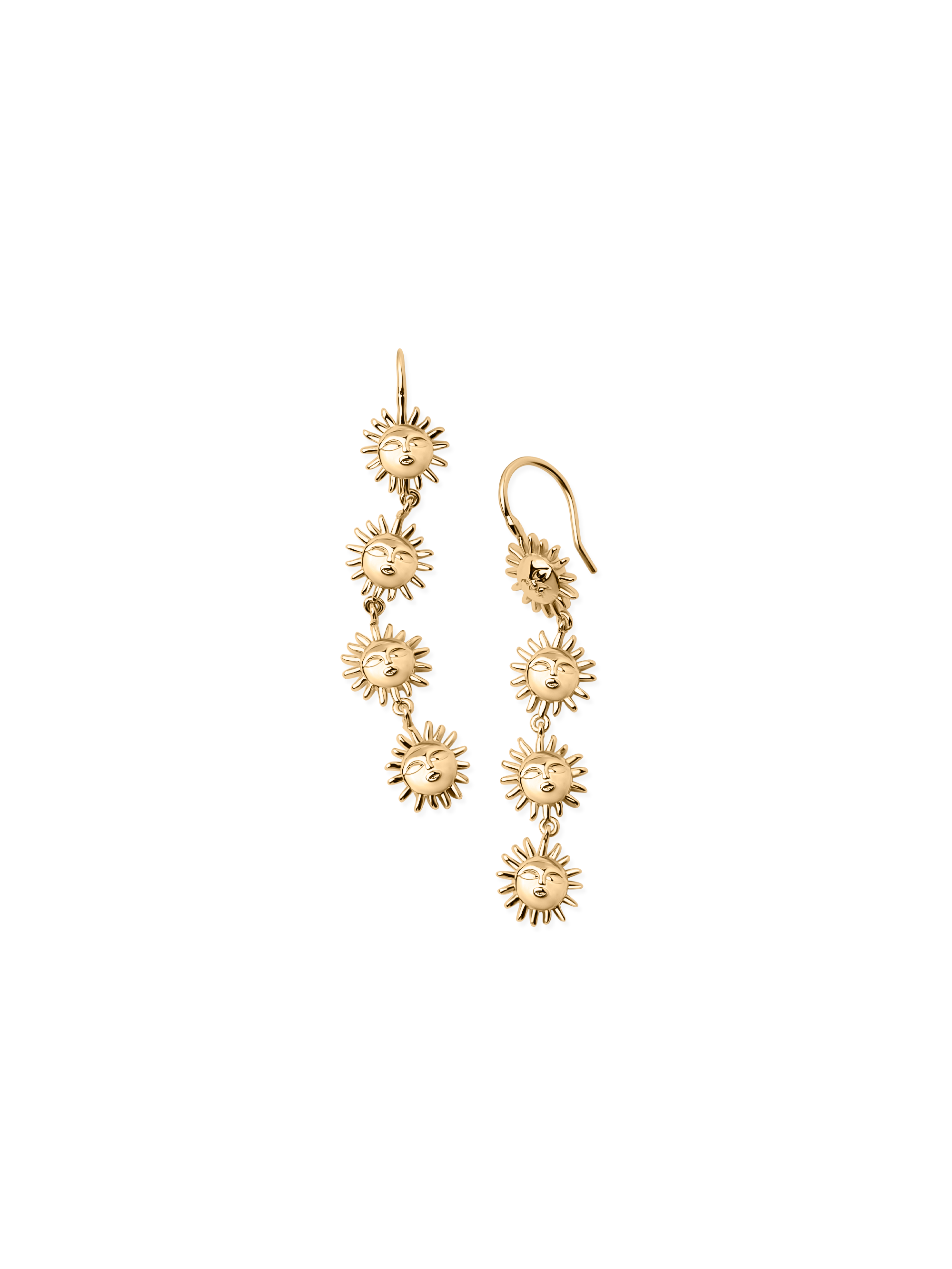  sun earring 18k gold plated brass