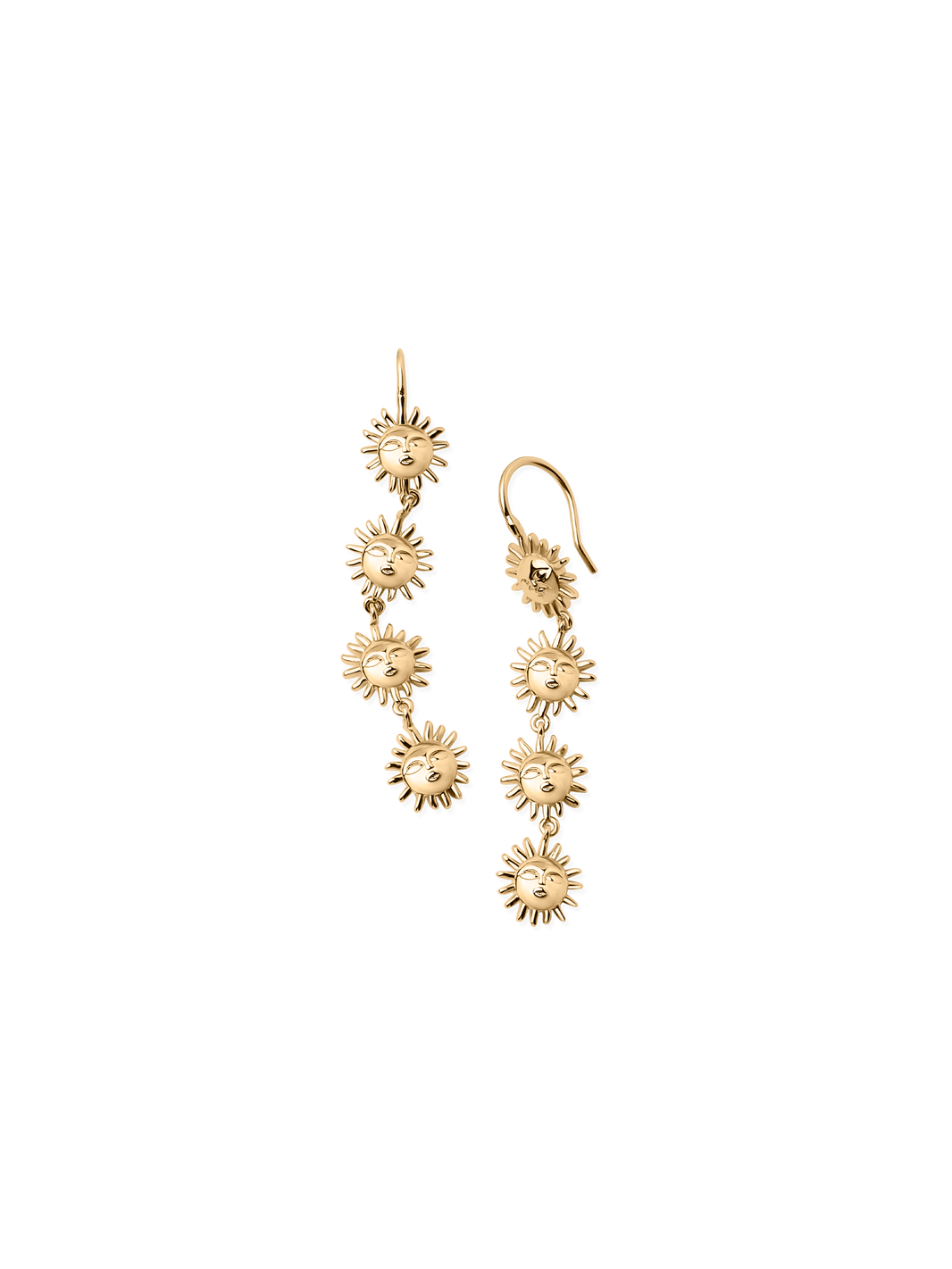  sun earring 18k gold plated brass