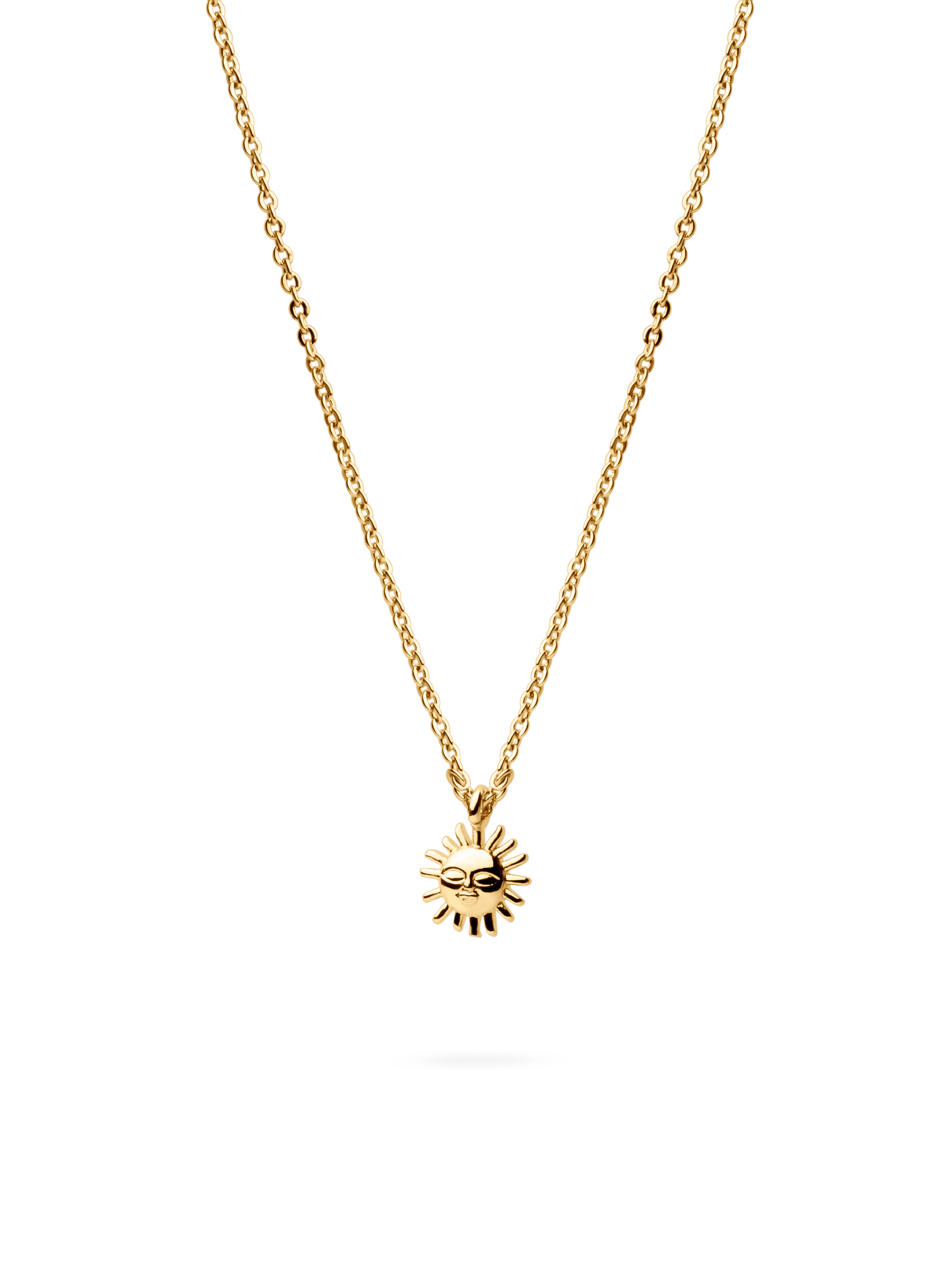 sun necklace 18k gold plated brass