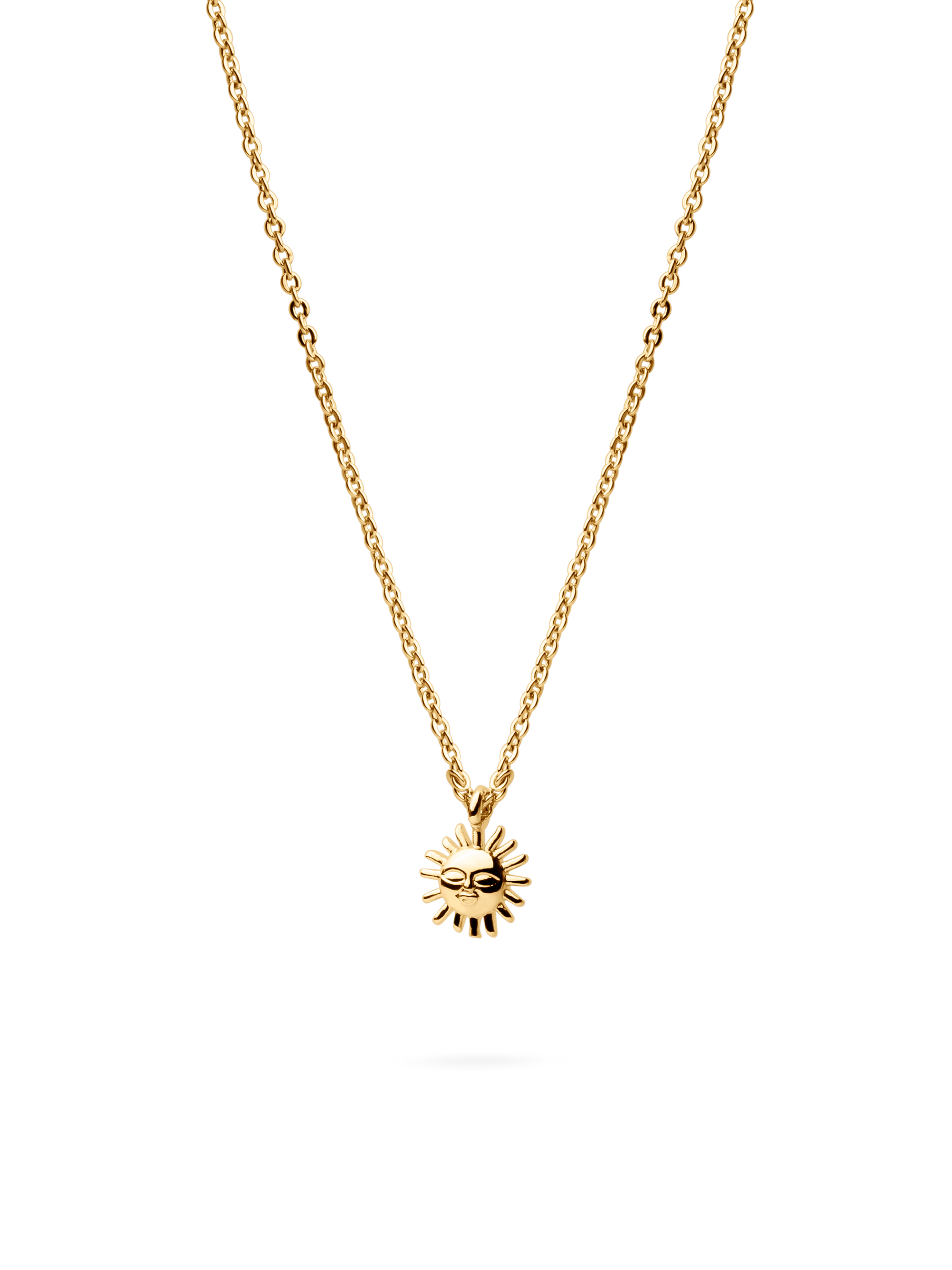 sun necklace 18k gold plated brass