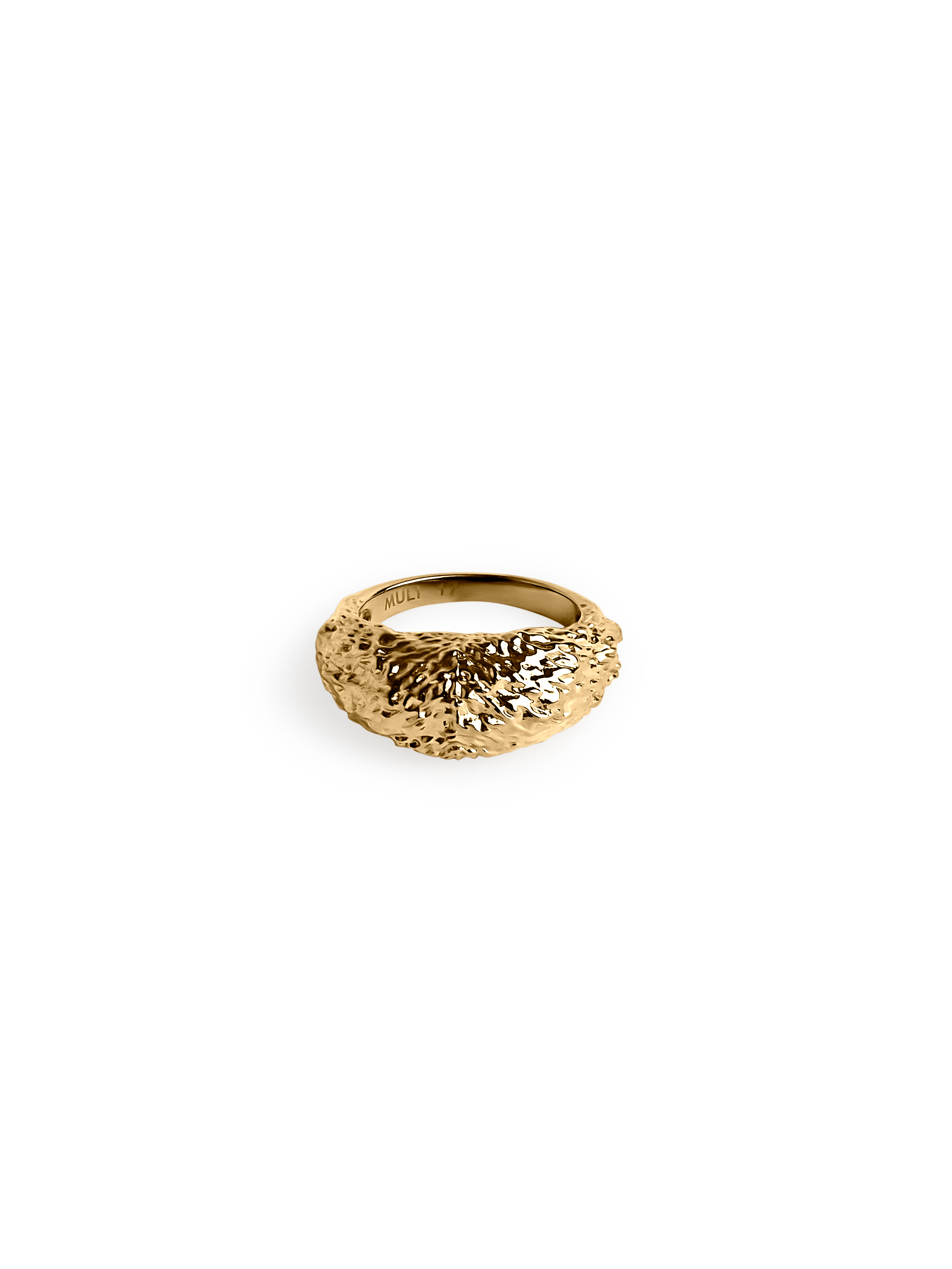 textured dome ring waterproof 18k gold PVD plated brass