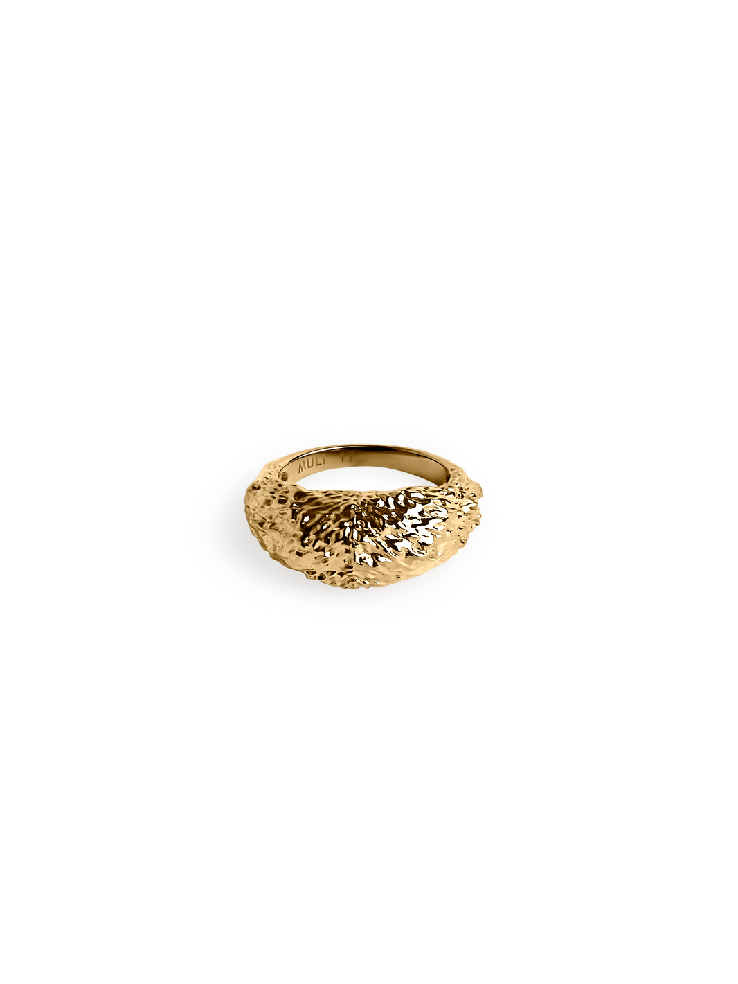 textured dome ring waterproof 18k gold PVD plated brass