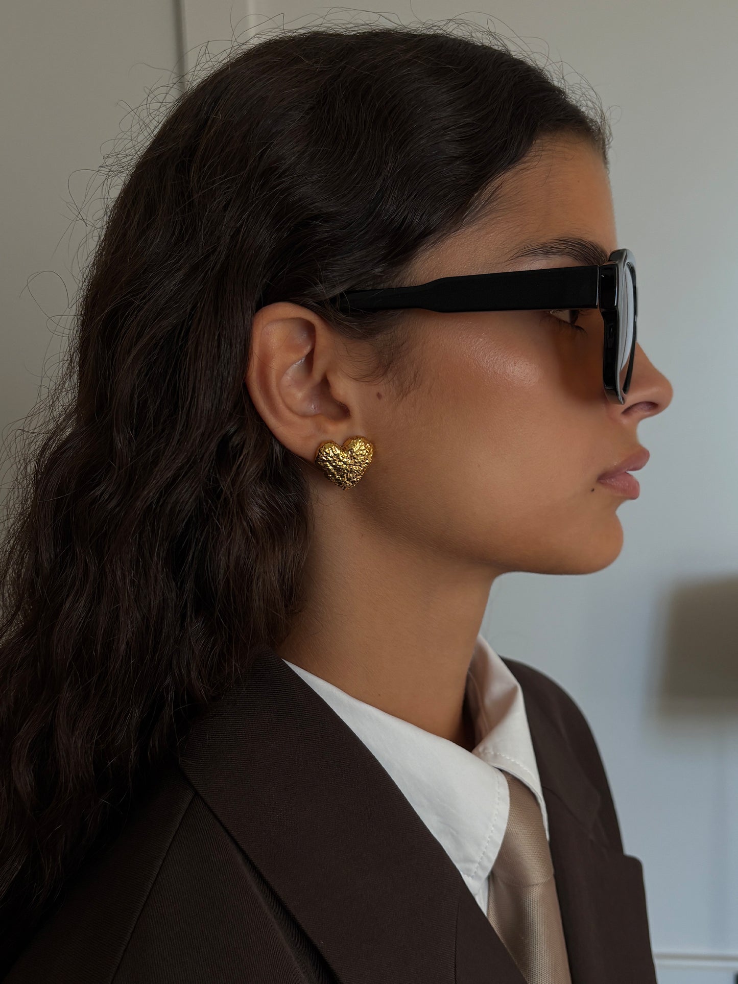 Textured Heart Earring