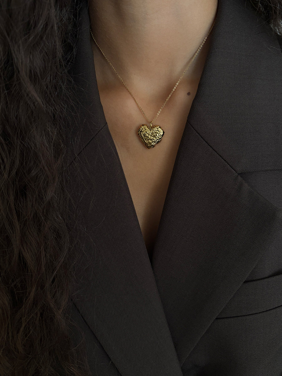 Textured Heart Necklace