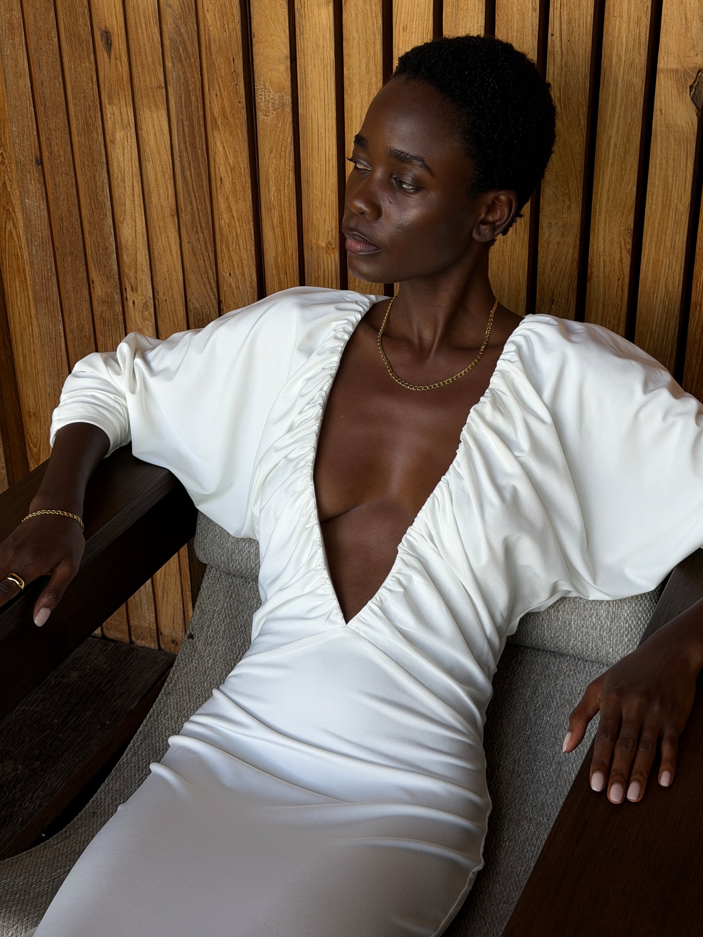 thin bismarck necklace bracelet Waterproof 18k gold PVD plated steel