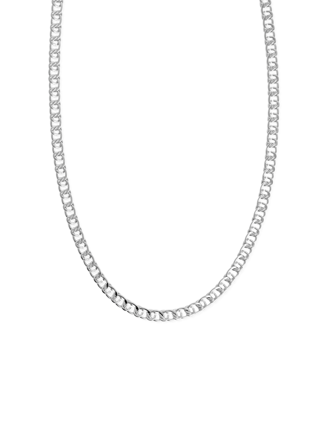thin bismarck necklace 925 silver plated stainless steel
