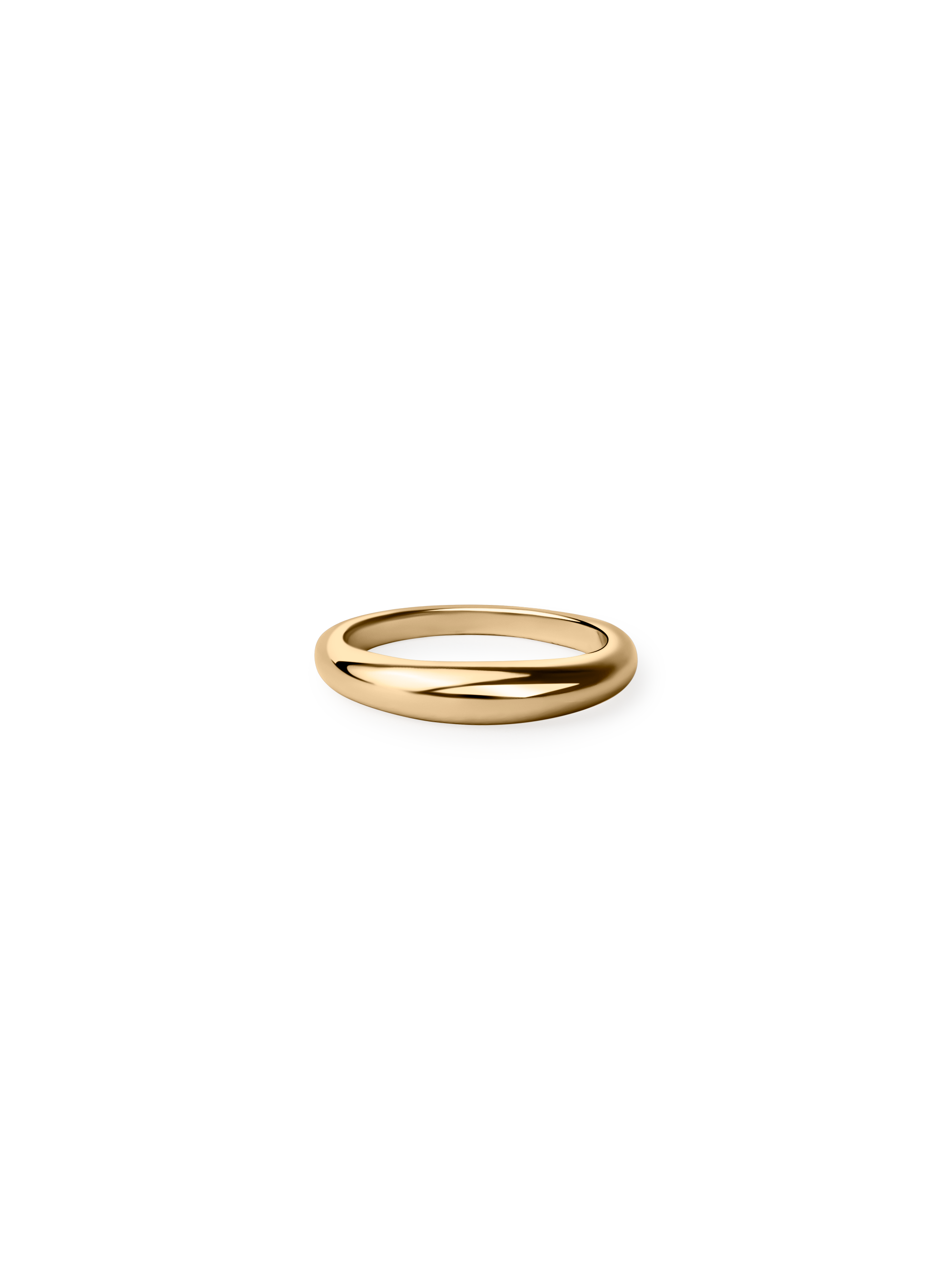 thin dome ring 18k gold plated brass