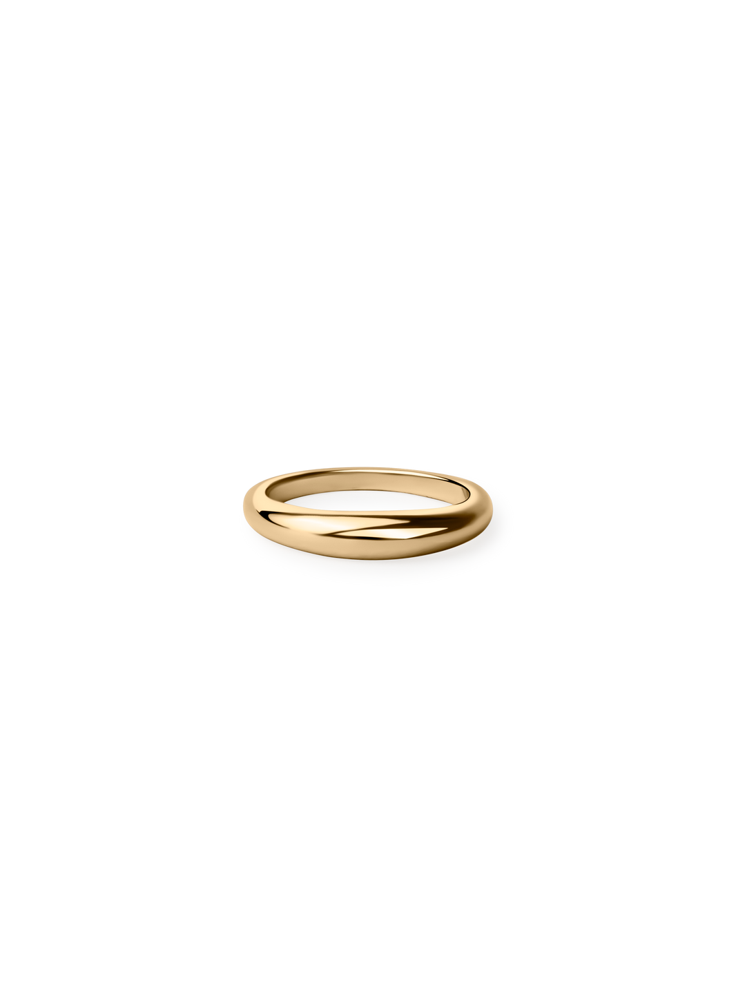 thin dome ring 18k gold plated brass