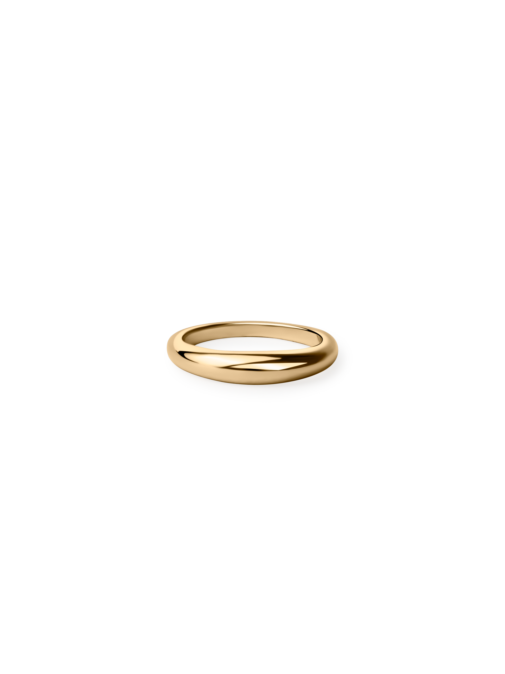 thin dome ring 18k gold plated brass