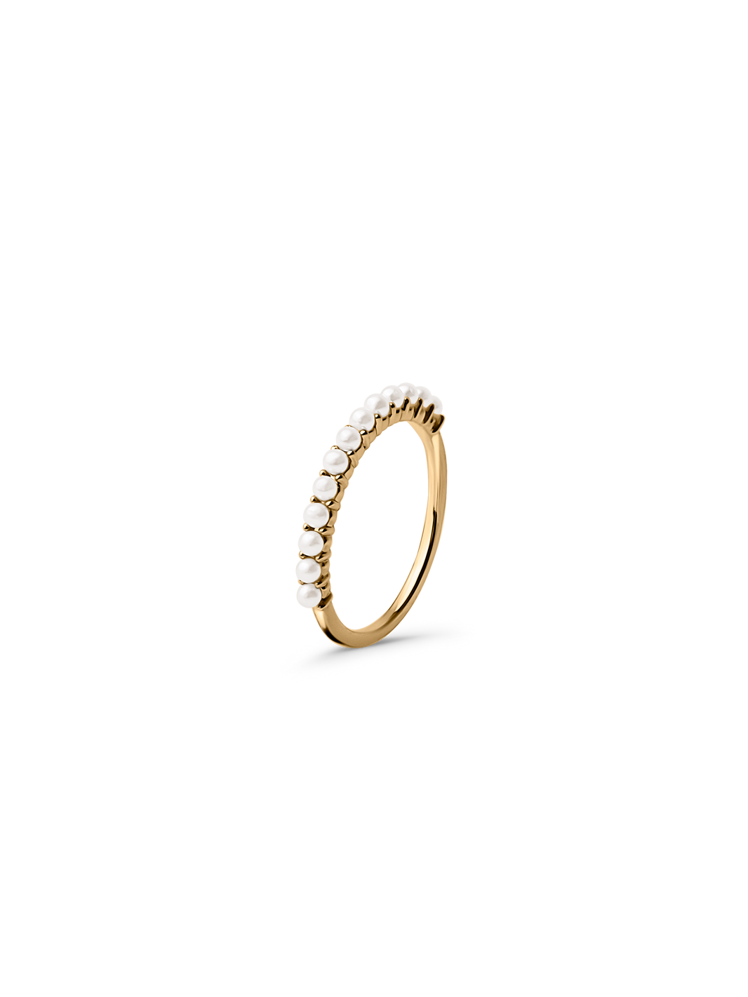 thin pearl ring 18k gold plated brass