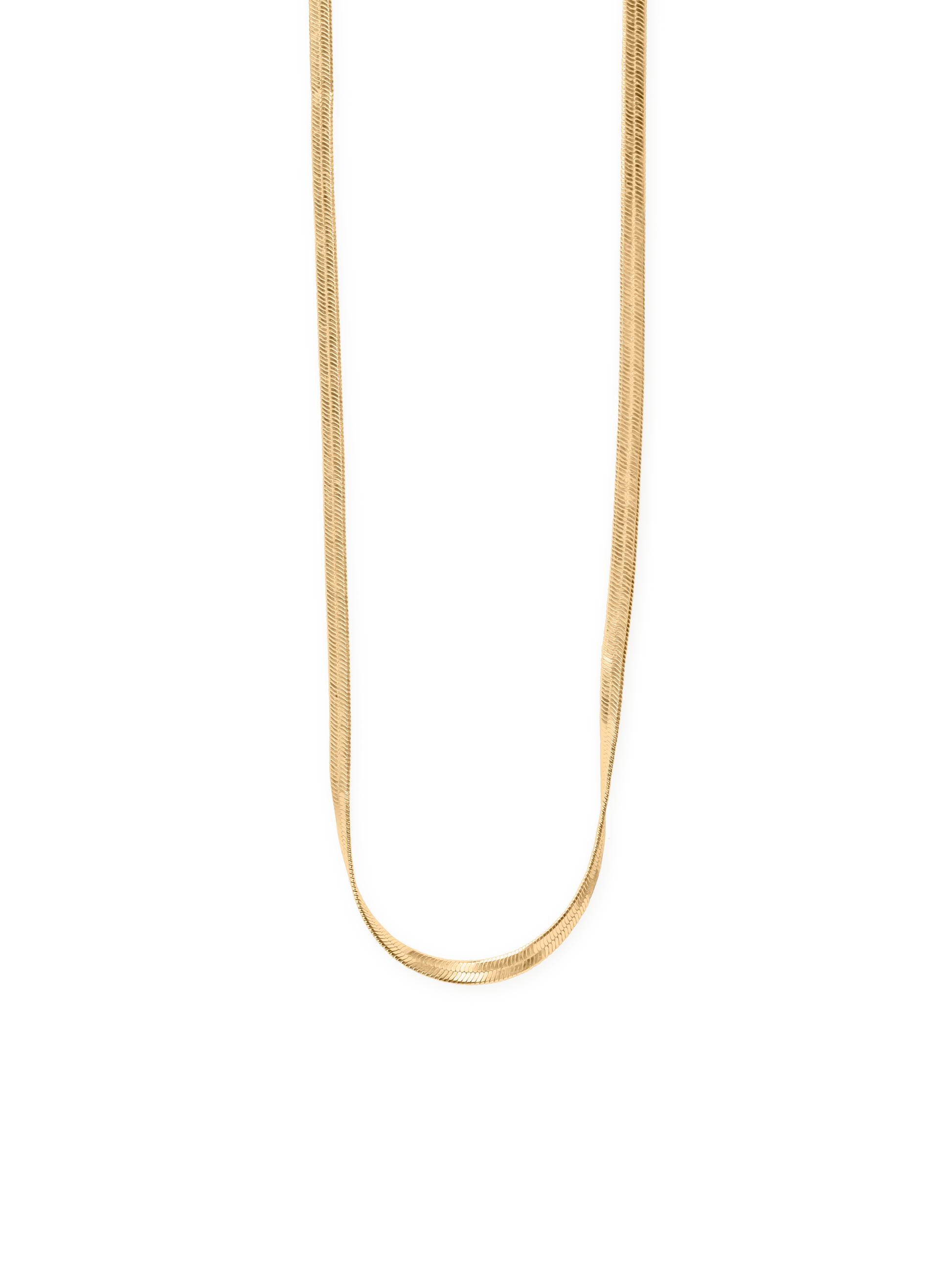 thin snake necklace 18k gold plated brass