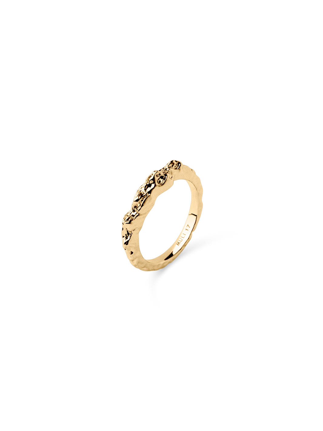 thin structured ring 18k gold plated brass 