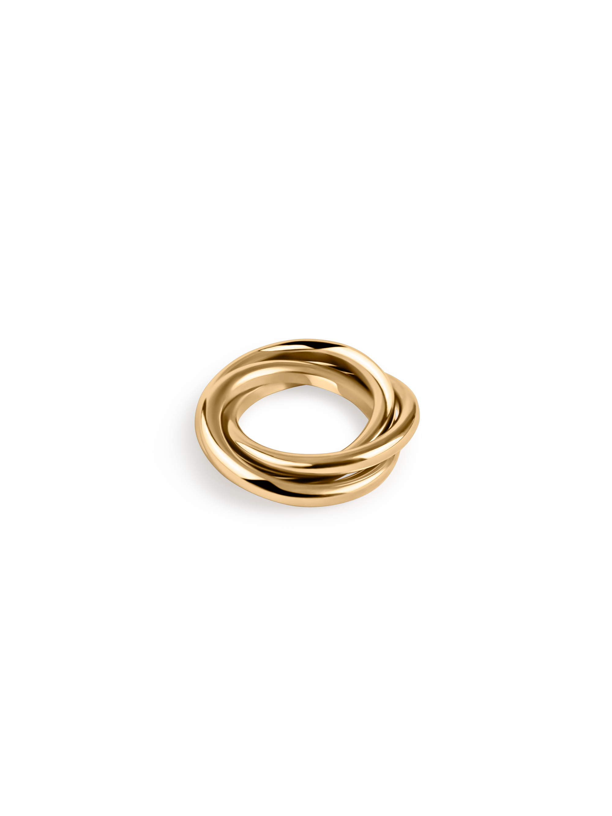 triple ring Waterproof 18k gold PVD plated steel