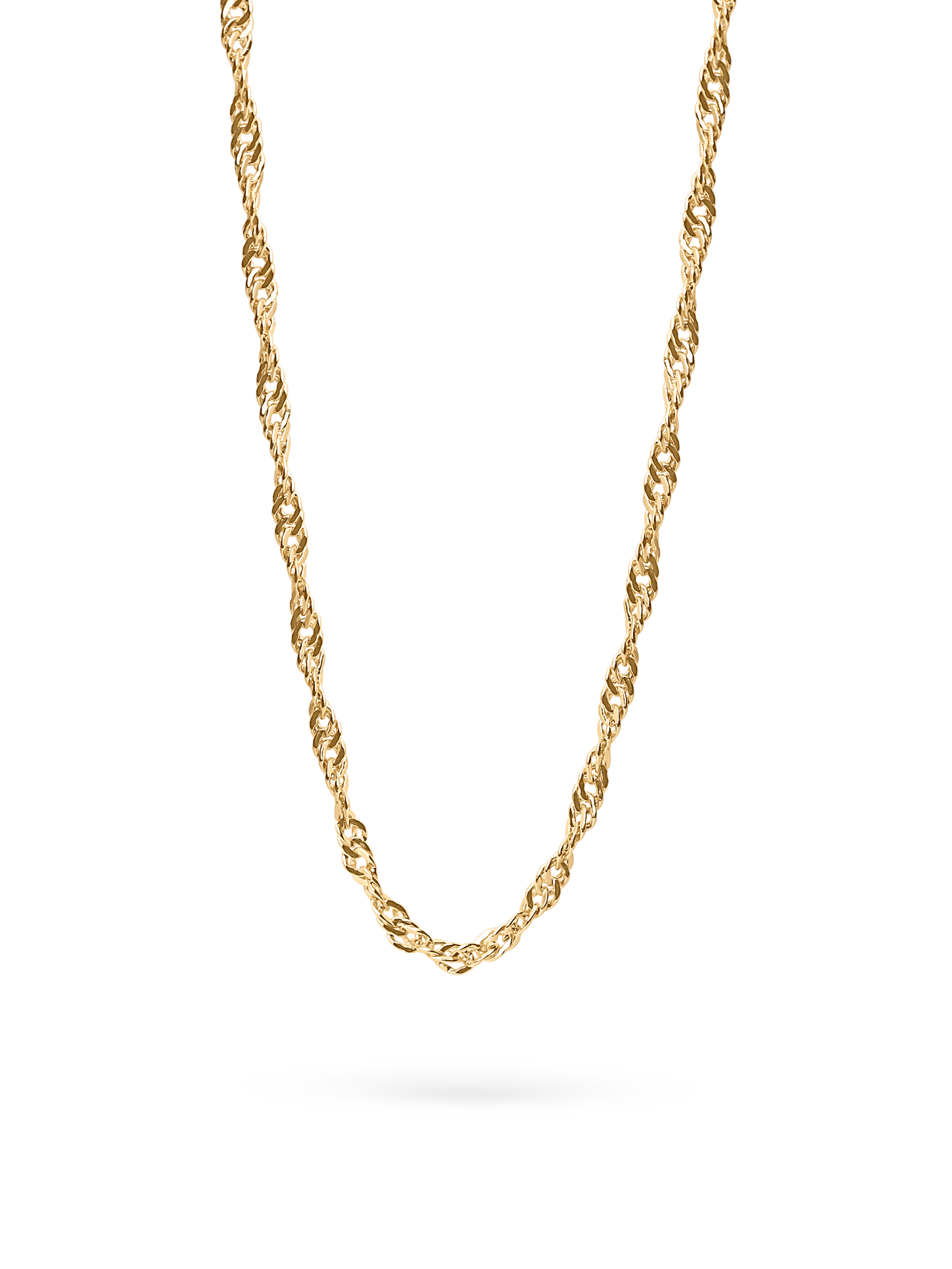 twisted rope necklace 18k gold plated brass