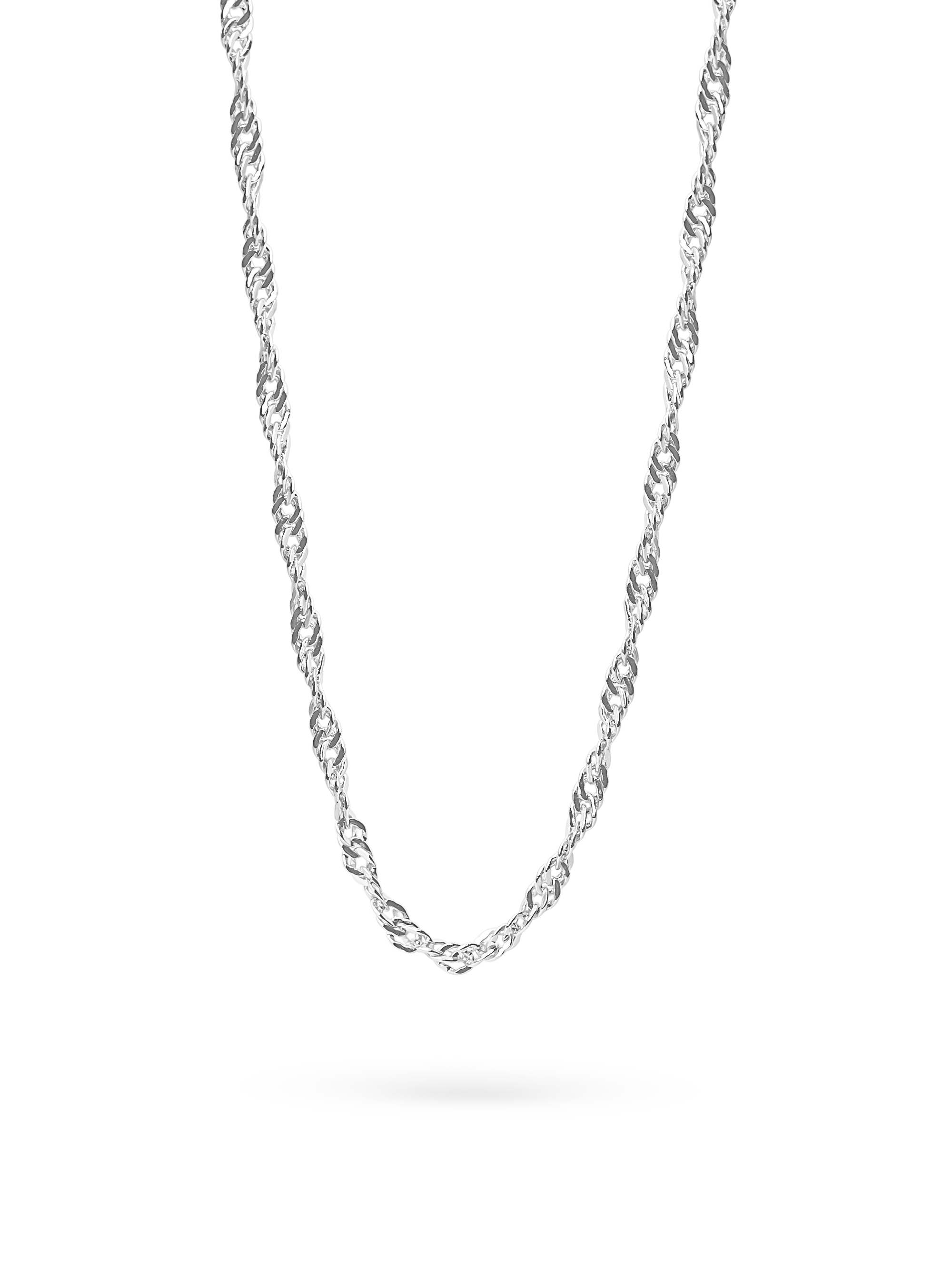 twisted rope necklace 925 silver plated brass