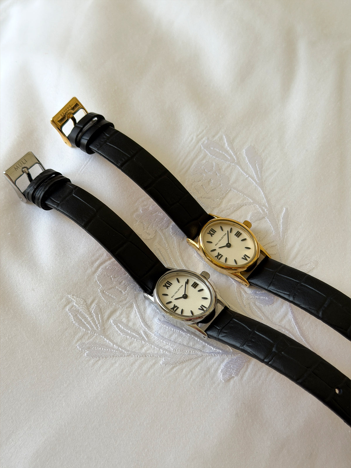 Black Leather Vintage Watch Strap