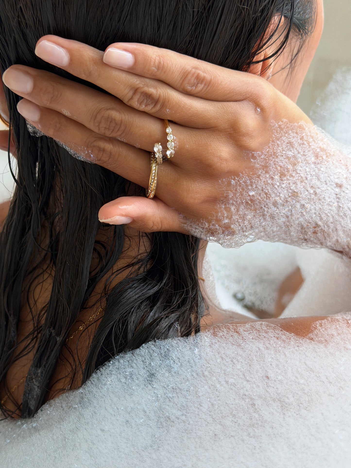 ora adjustable ring, twisted ring Waterproof 18k gold PVD plated steel