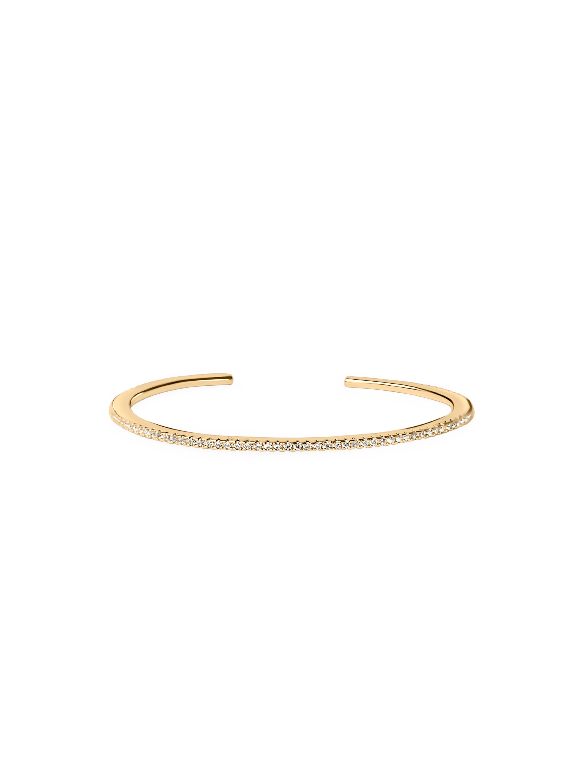 Zirconia bangle bracelet made in 18k gold plated brass