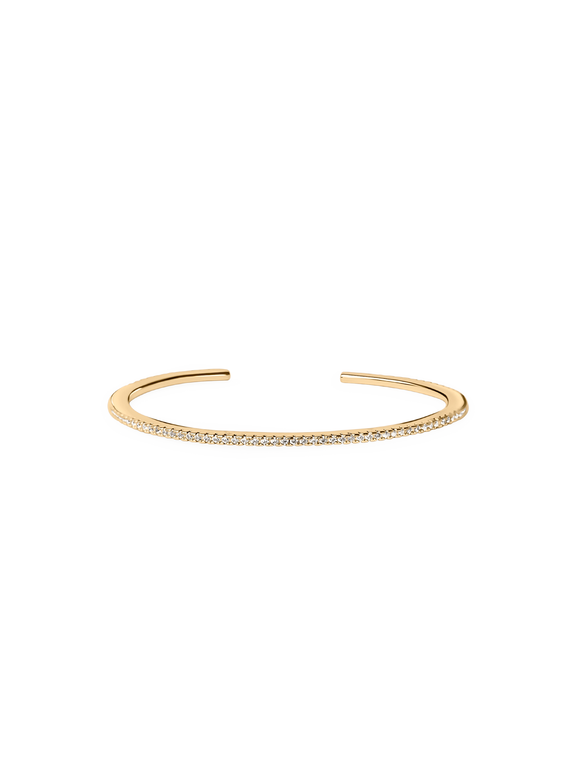Zirconia bangle bracelet made in 18k gold plated brass