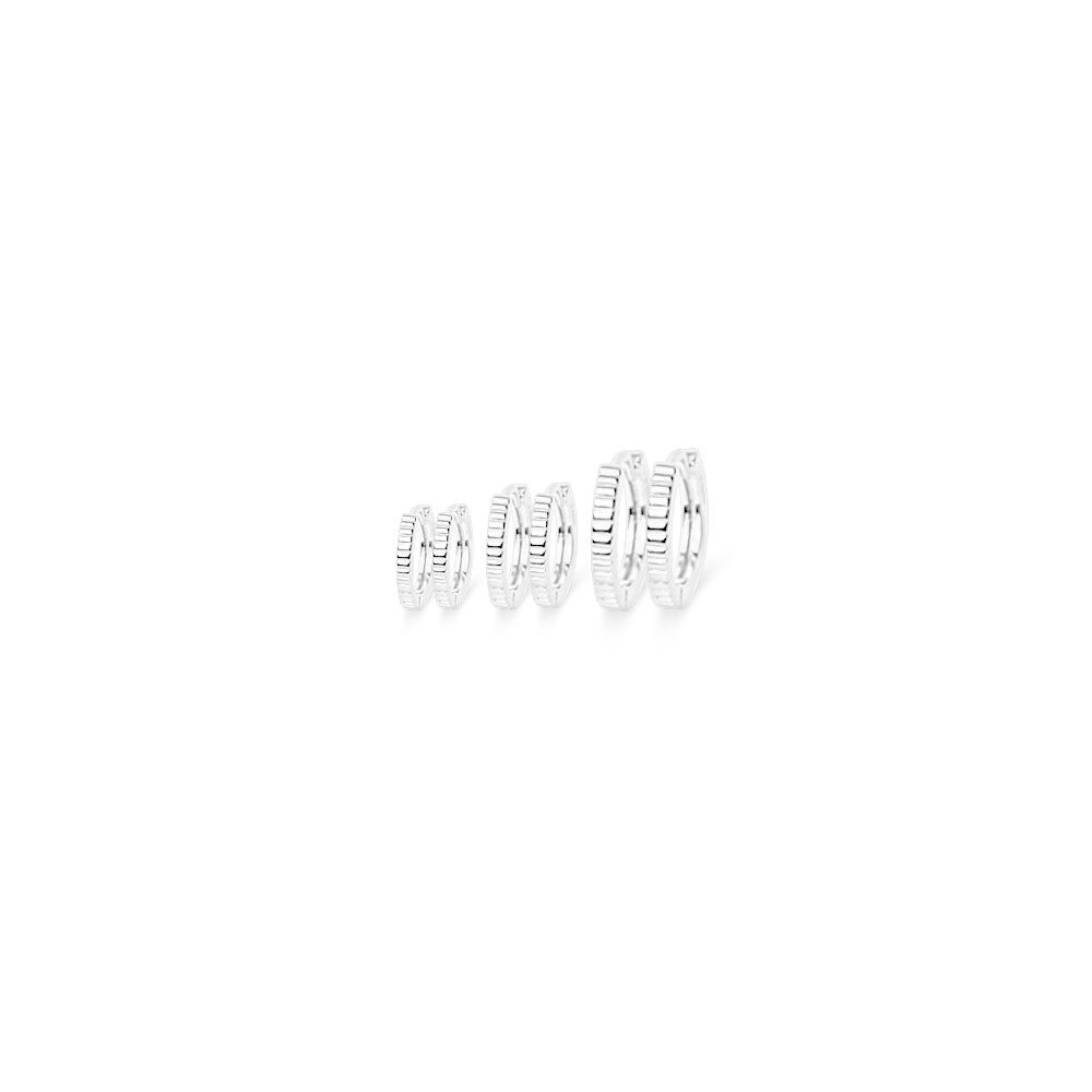 3-pack Ribbed Hoops Silver