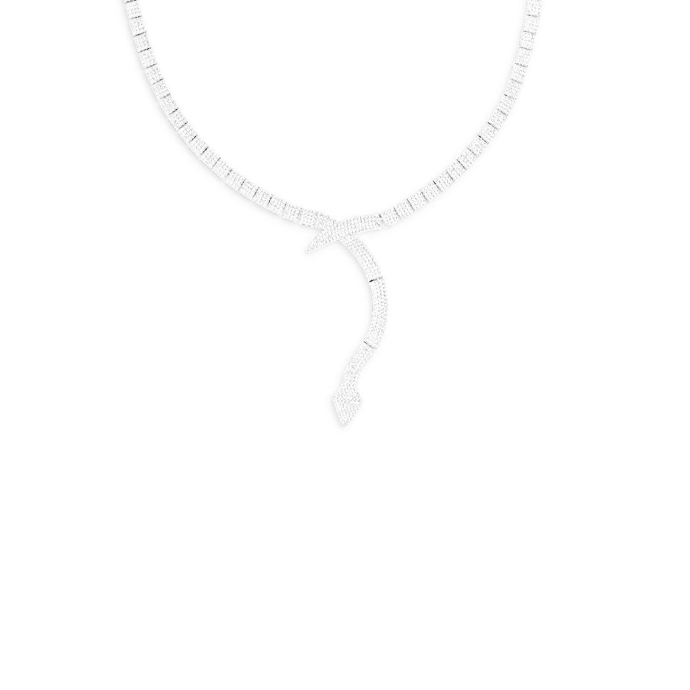 silver iconic snake necklace