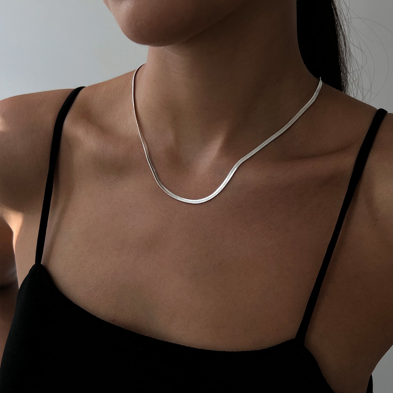 Silver snake chain necklace