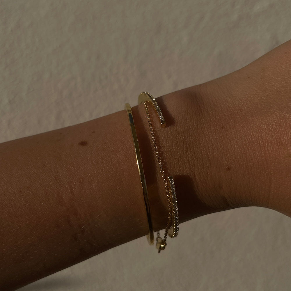 thin zirconia bracelet, thin banglet bracelet and belcher bracelet