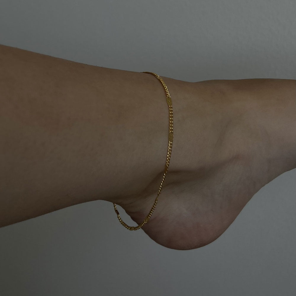 Beaded Curb Chain Anklet