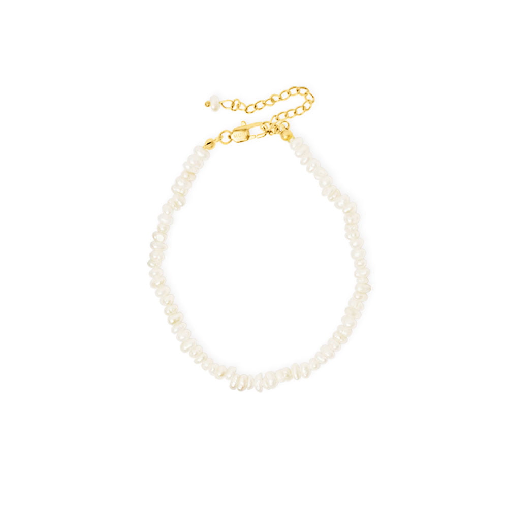 freshwater pearl anklet gold