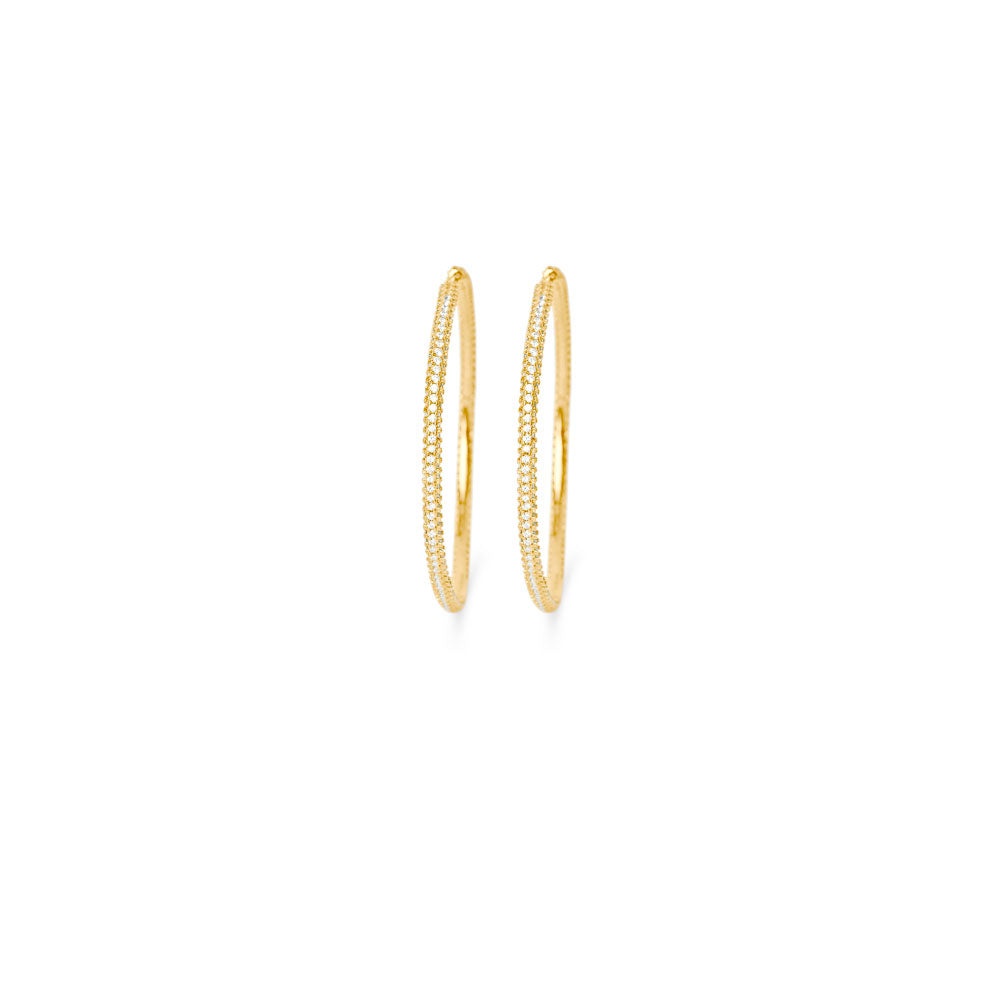 Iconic Maxi Pave Hoops