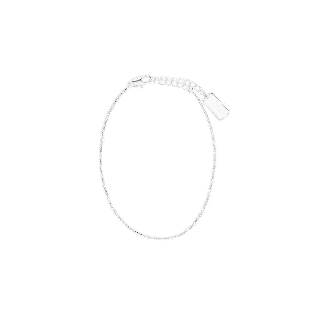 silver box chain anklet