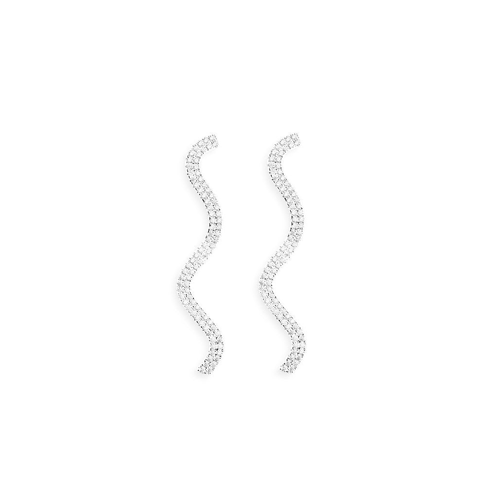 Silver iconic wave earring