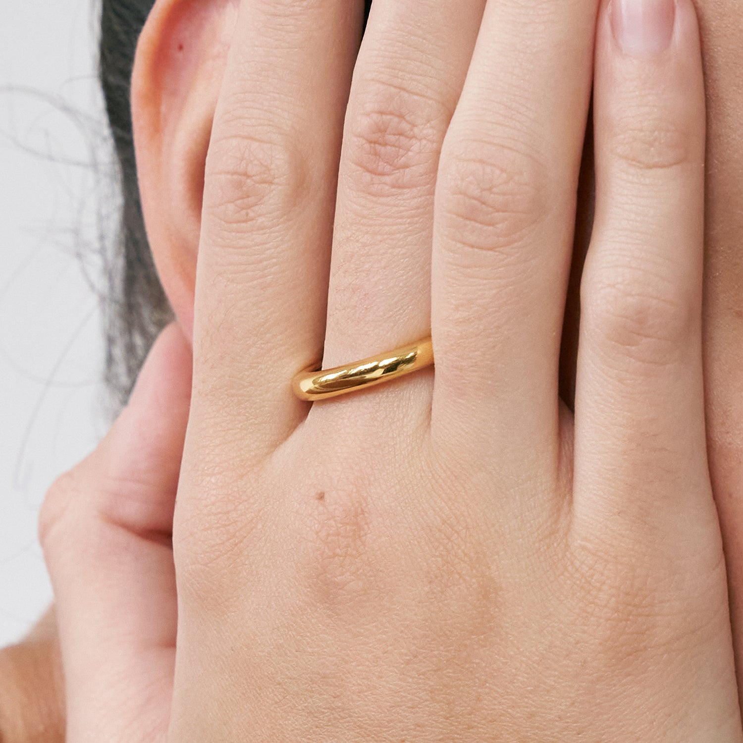 smooth ring made in 18k gold plated brass