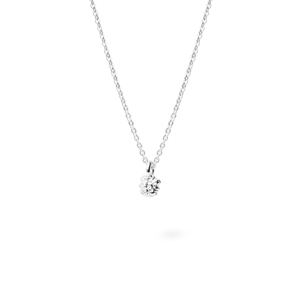 Structured Mini Pendant Necklace Silver
