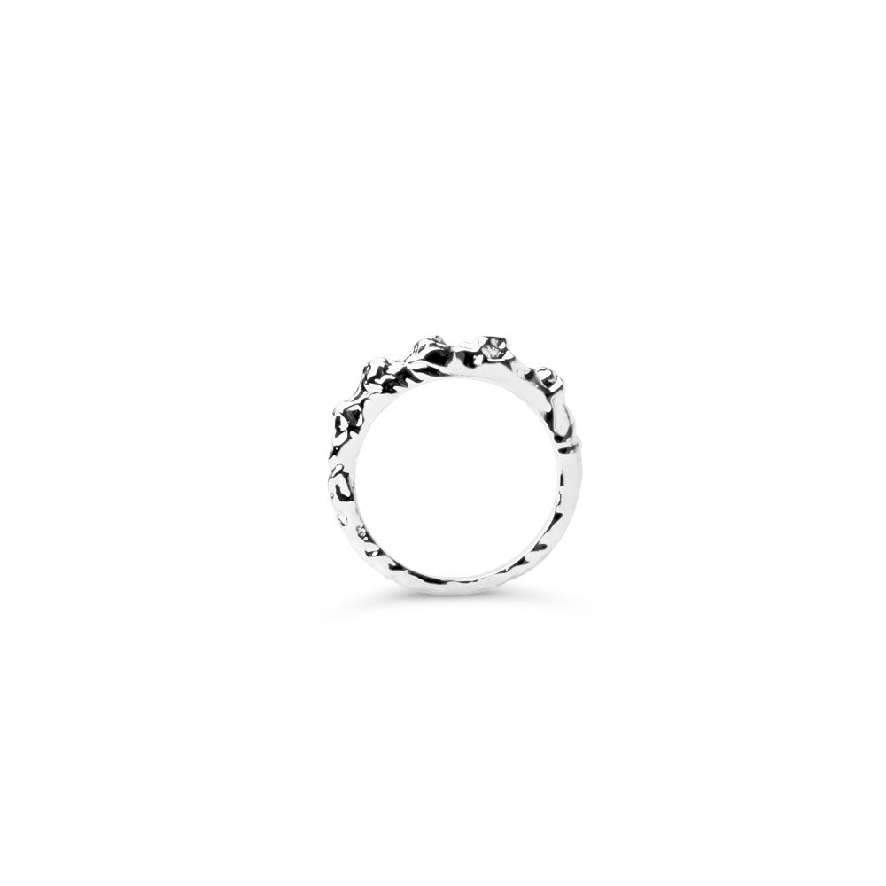 Structured Thin Ring Silver